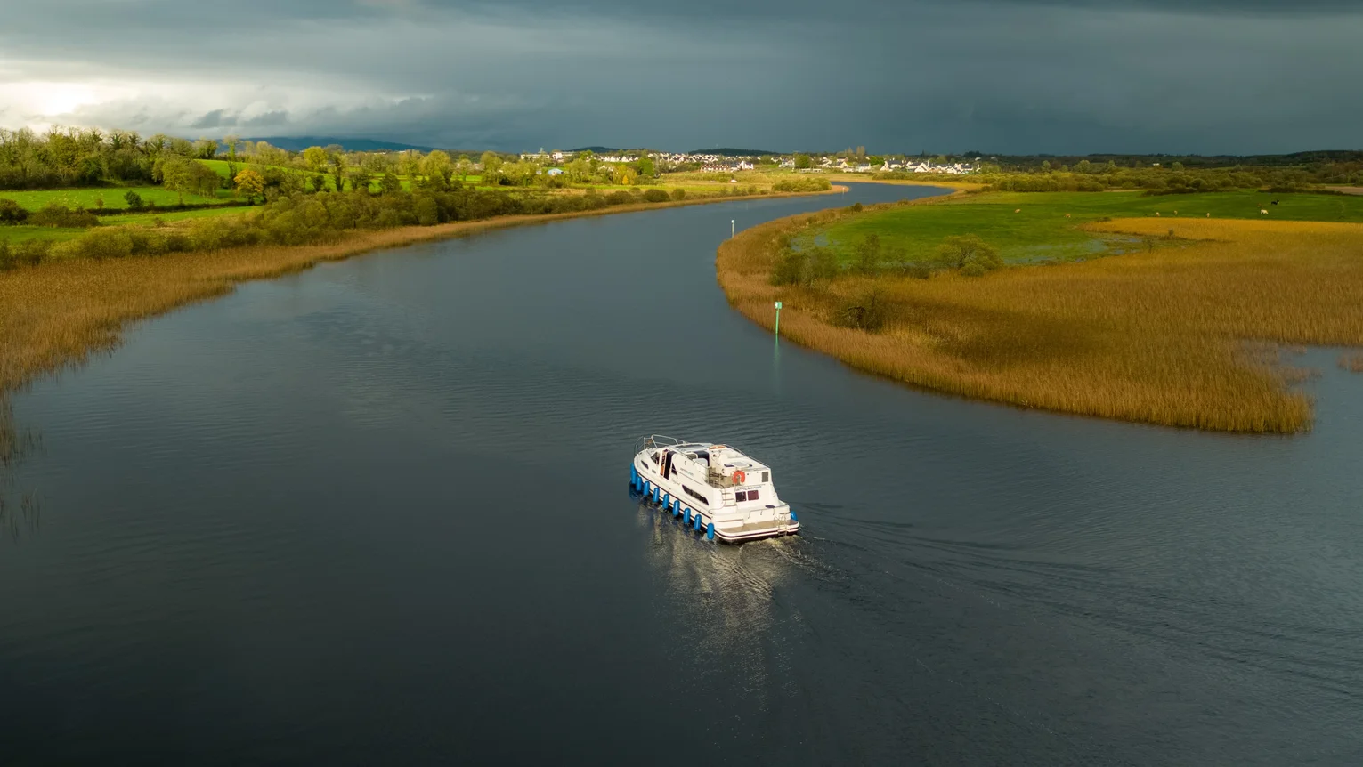 A boat on a river