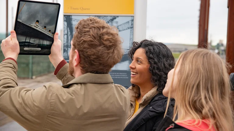 A group of people taking a selfie