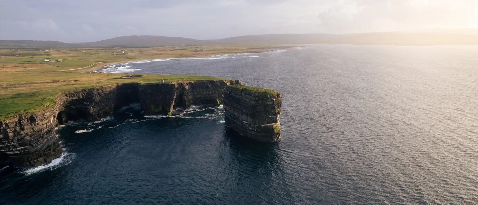 Aerial view of coastline